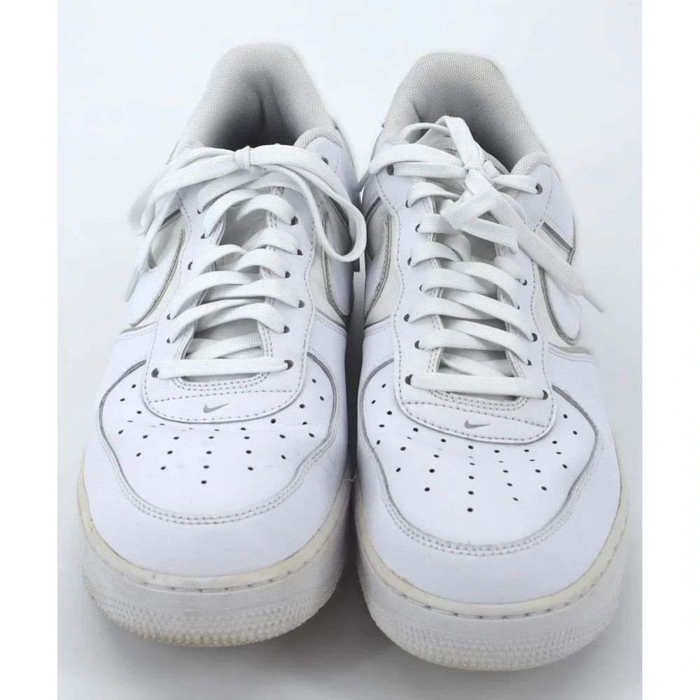 RARE Nike Air Force 1 07 LV8 Triple White Men Size 13 Good Iridescent AT6147-100